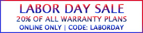 Labor Day Sale: 20% Off All Warranty Plans