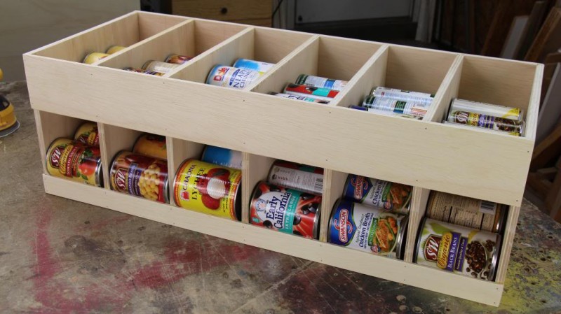 canned goods storage rack free plans