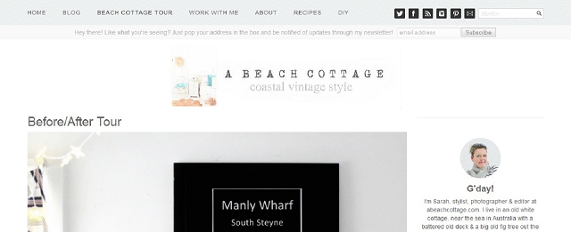 a beach cottage blog screen shot