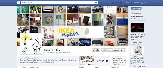 ikea hacker home improvement facebook page screen shot facebook pages for home improvement