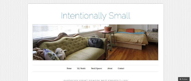intentionally small apartment decorating blog screen shot