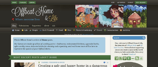 offbeat home and life apartment decorating blog screen shot