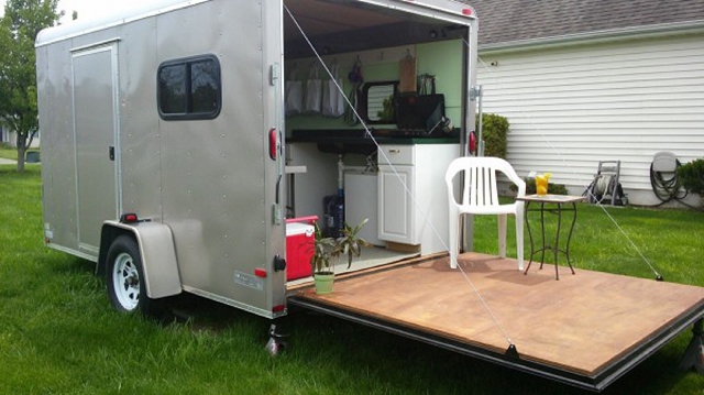 cozy cargo trailer off grid portable home