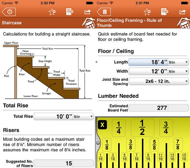 home improvement calcs app