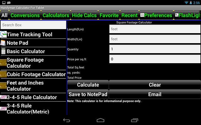 handyman calculator app