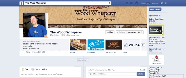 the wood whisperer facebook home improvement page screen shot best facebook pages for home improvement