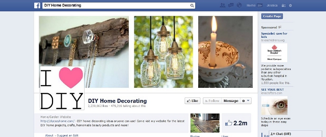 diy home decorating facebook page screen shot facebook pages for home improvement