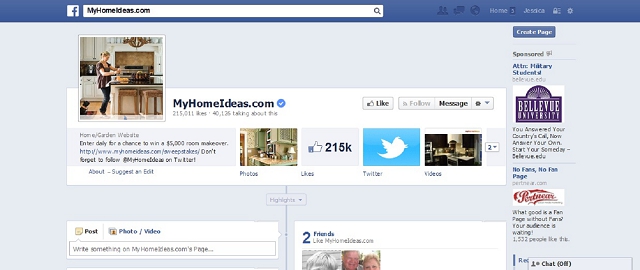 myhomeideas.com home improvement facebook page screen shot best facebook pages for home improvement