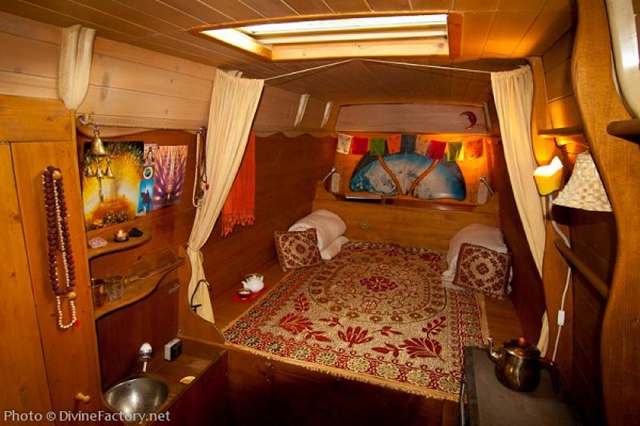 work van turned into earth ship portable home