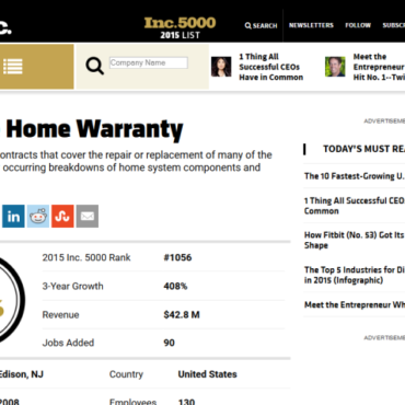 Choice Home Warranty in the 2015 Inc. 5000