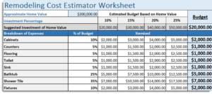 Home Repair Expense Worksheet