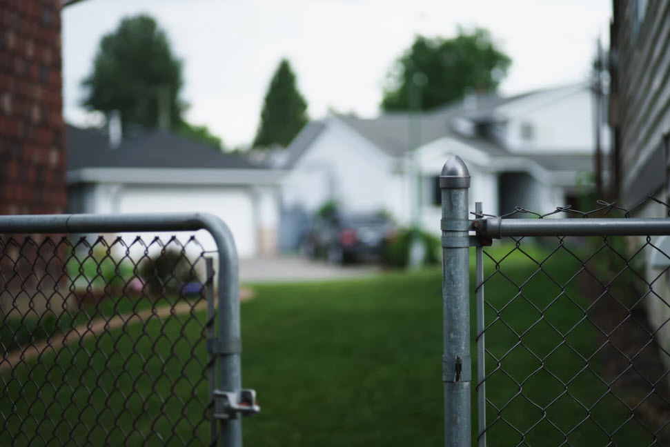 Open fence to neighbor's yard