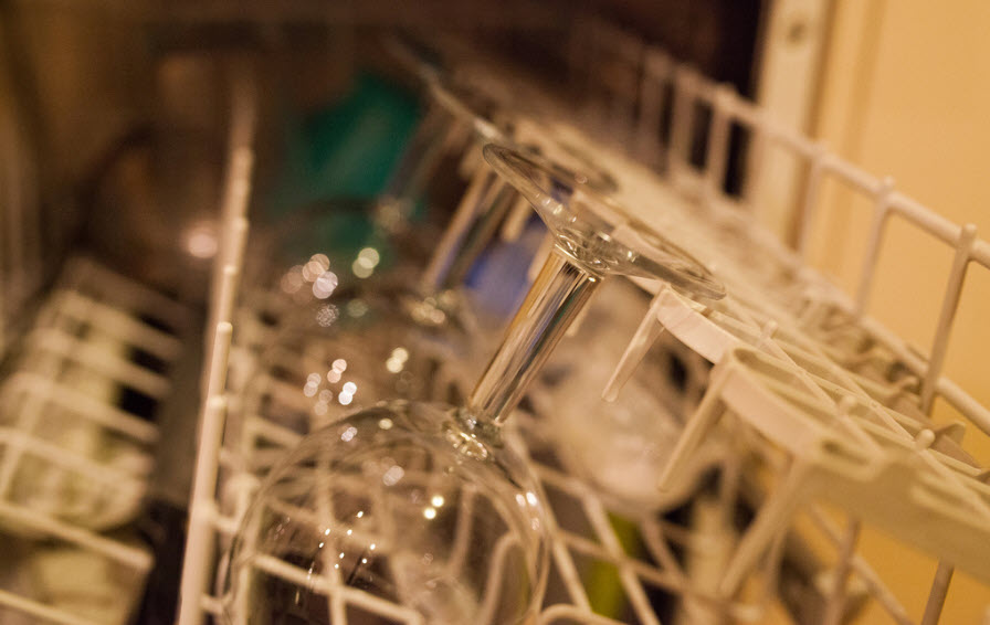 inside clean dishwasher