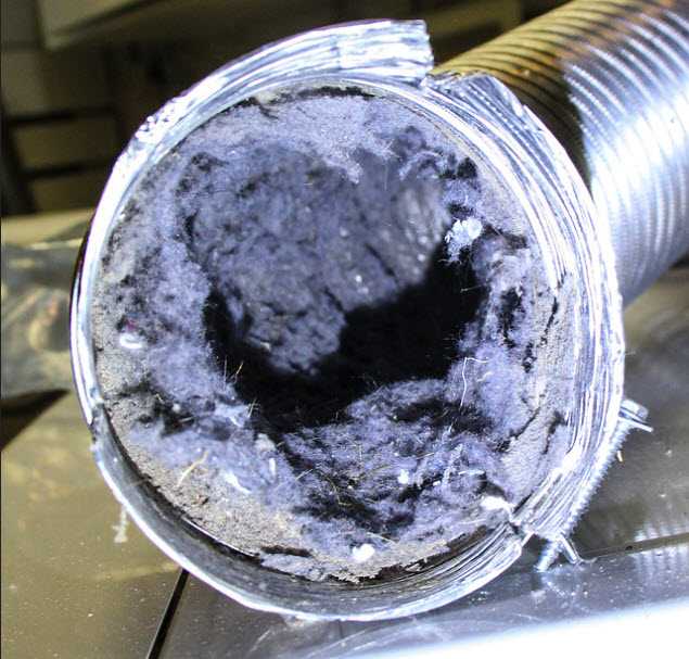 Cross-section of a dirty air duct